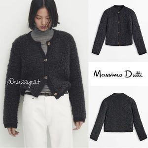 Zara Massimo Dutti Boucle knit cardigan